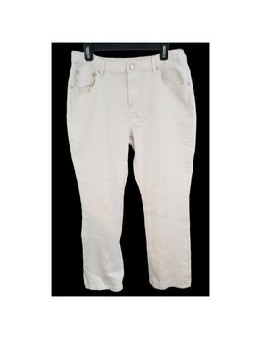 DG2 Diane Gilman Size 14P Off White Crinkle Jeans